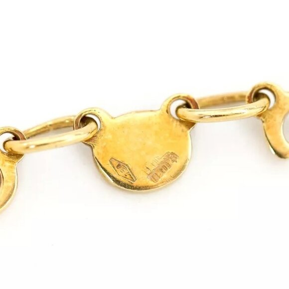 GUCCI G Logo Link Chain Bracelet 6.8" 18 Yellow Gold Auth w/Box d1144 - Picture 6 of 16